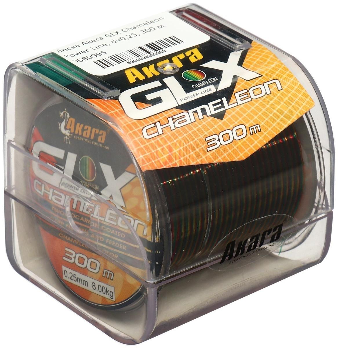 Леска Akara GLX Chameleon Power Line, диаметр 0.25 мм, тест 8 кг, 300 м