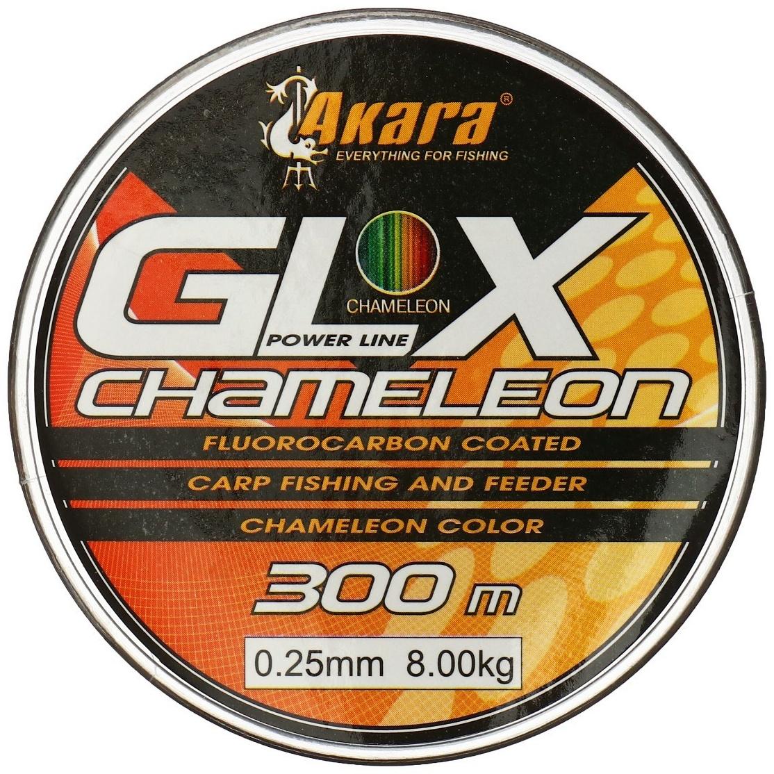 Леска Akara GLX Chameleon Power Line, диаметр 0.25 мм, тест 8 кг, 300 м