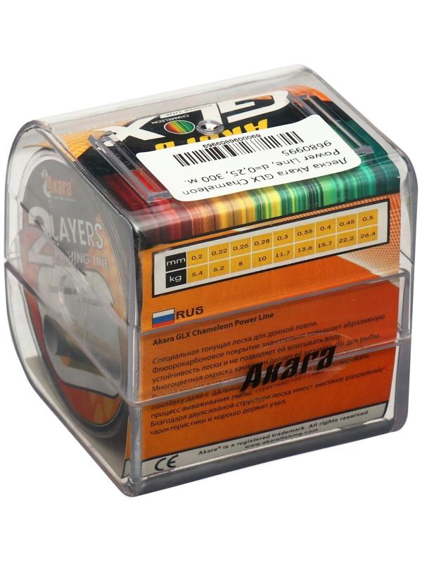 Леска Akara GLX Chameleon Power Line, диаметр 0.25 мм, тест 8 кг, 300 м