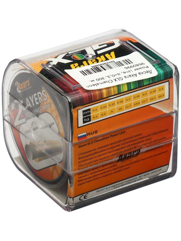 Леска Akara GLX Chameleon Power Line, диаметр 0.3 мм, тест 11.7 кг, 300 м