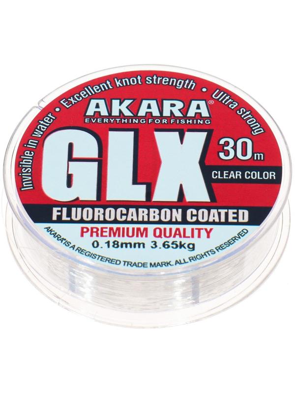 Леска Akara GLX Premium Clear, диаметр 0.18 мм, тест 3.65 кг, 30 м, прозрачная
