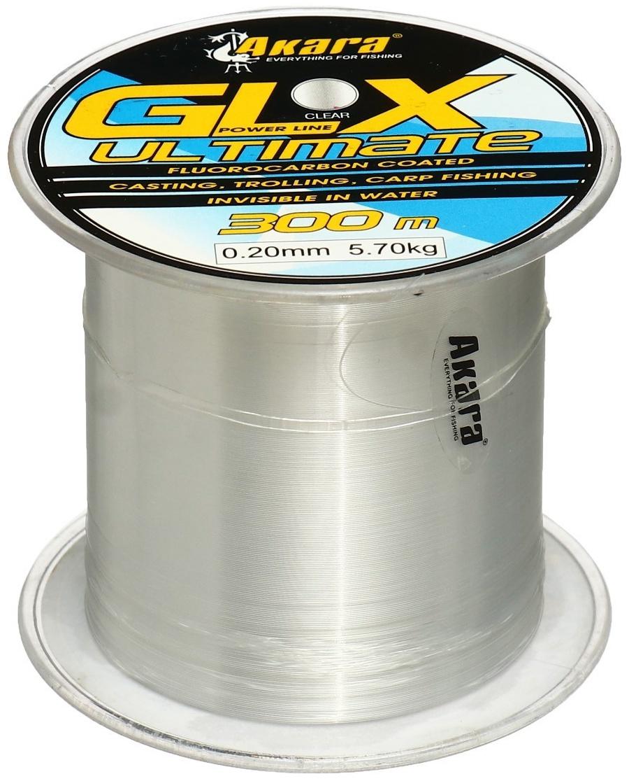 Леска Akara GLX Ultimate Power Line, диаметр 0.2, тест 5.7 кг, 300 м, прозрачная