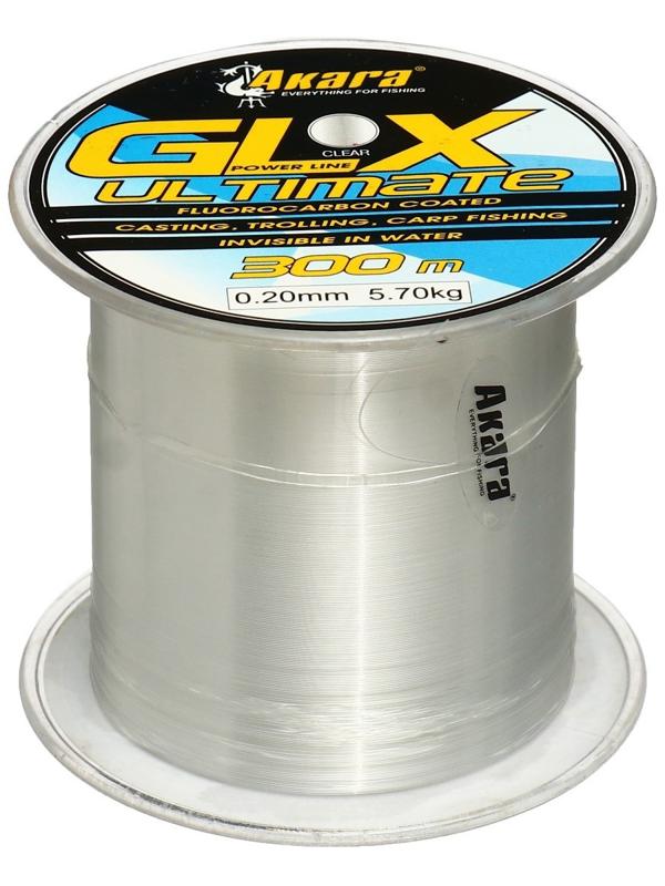 Леска Akara GLX Ultimate Power Line, диаметр 0.2, тест 5.7 кг, 300 м, прозрачная