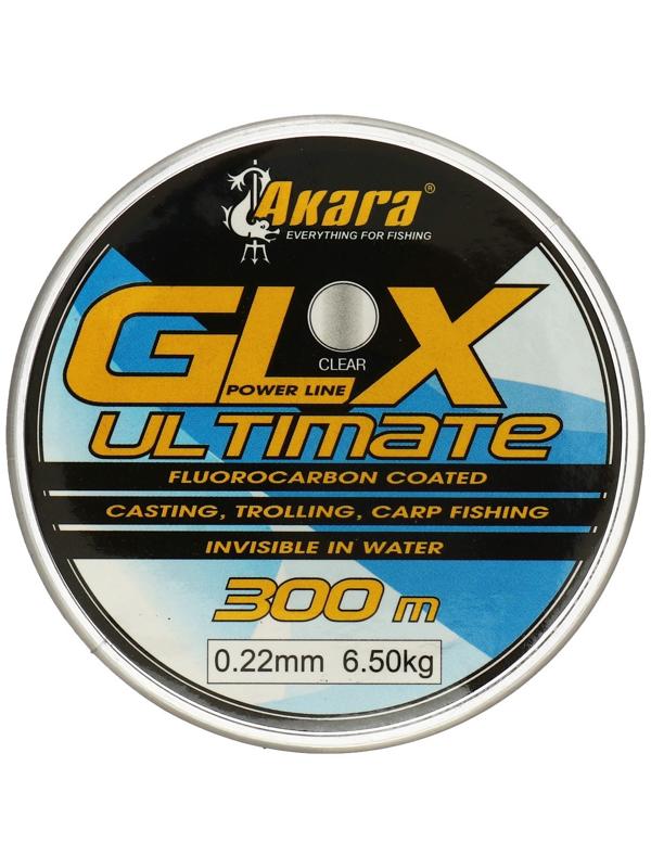 Леска Akara GLX Ultimate Power Line, диаметр 0.22, тест 6.5 кг, 300 м, прозрачная