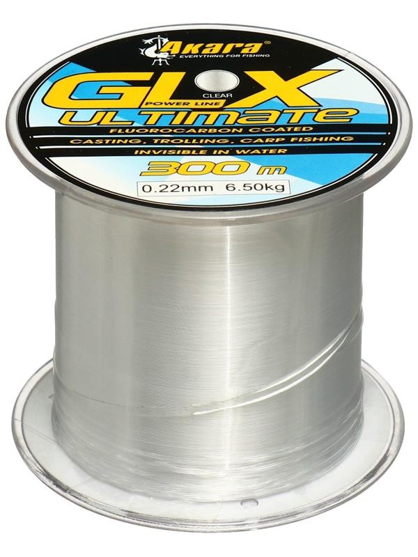 Леска Akara GLX Ultimate Power Line, диаметр 0.22, тест 6.5 кг, 300 м, прозрачная