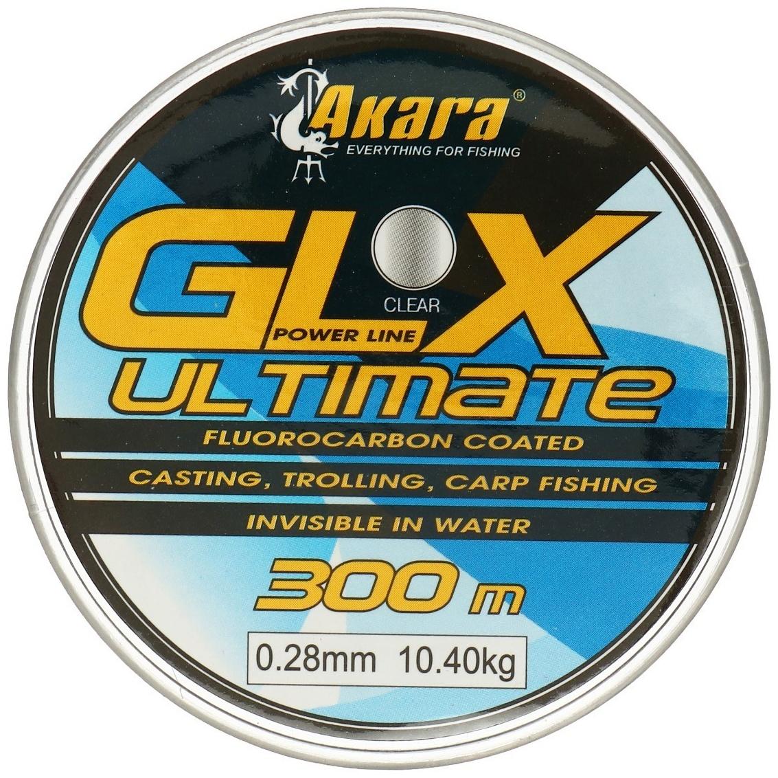 Леска Akara GLX Ultimate Power Line, диаметр 0.28, тест 10.4 кг, 300 м, прозрачная