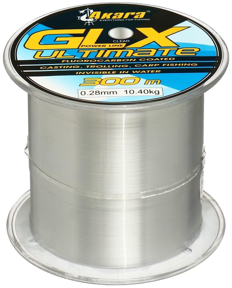 Леска Akara GLX Ultimate Power Line, диаметр 0.28, тест 10.4 кг, 300 м, прозрачная