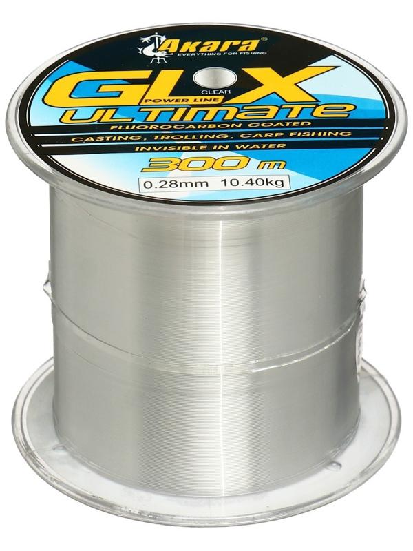 Леска Akara GLX Ultimate Power Line, диаметр 0.28, тест 10.4 кг, 300 м, прозрачная