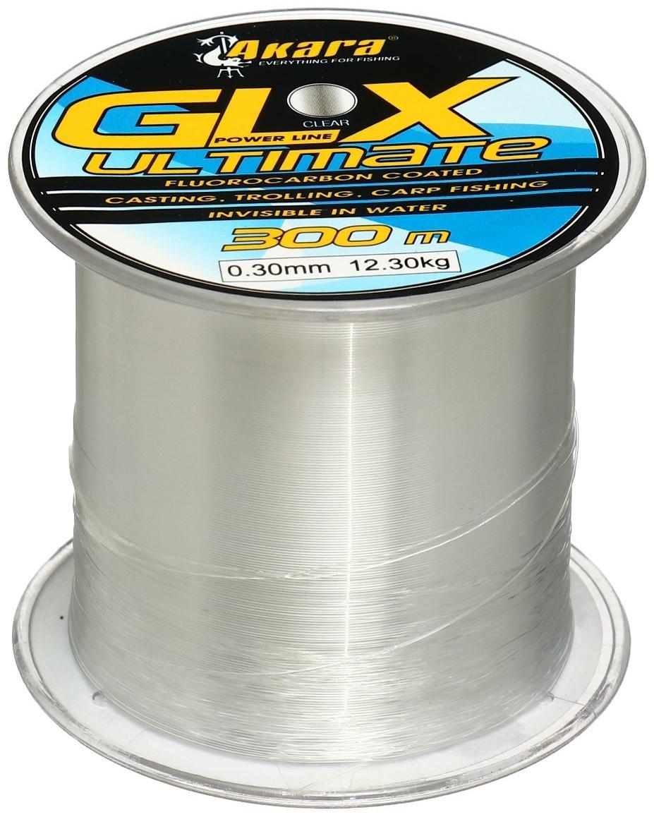 Леска Akara GLX Ultimate Power Line, диаметр 0.3, тест 12.3 кг, 300 м, прозрачная