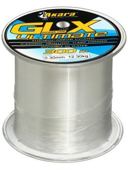Леска Akara GLX Ultimate Power Line, диаметр 0.3, тест 12.3 кг, 300 м, прозрачная