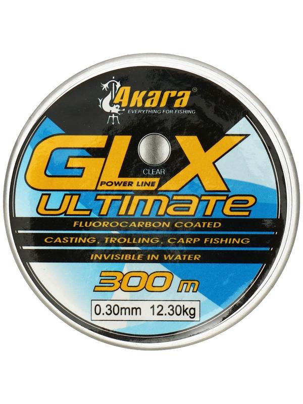 Леска Akara GLX Ultimate Power Line, диаметр 0.3, тест 12.3 кг, 300 м, прозрачная