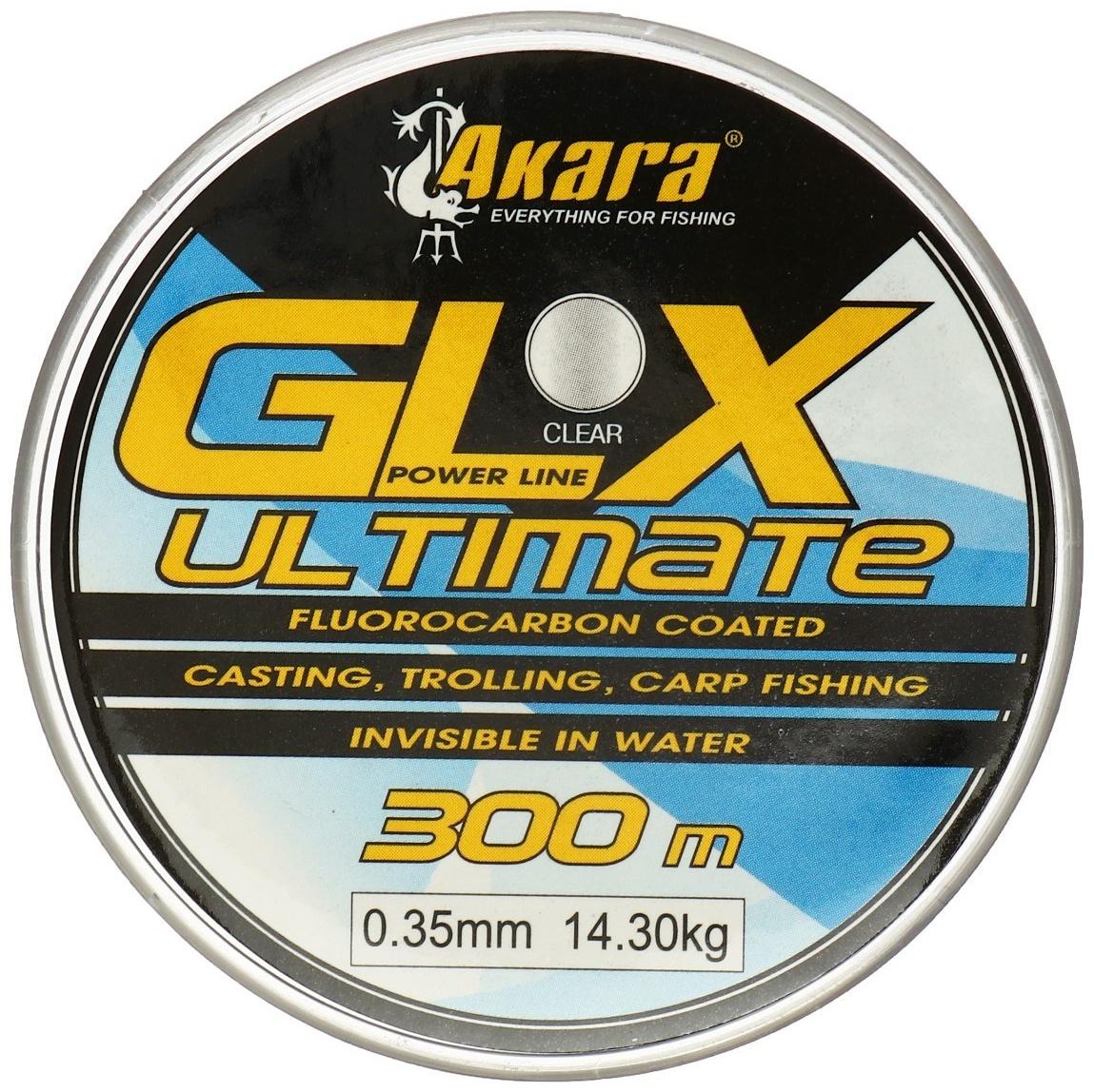 Леска Akara GLX Ultimate Power Line, диаметр 0.35, тест 14.3 кг, 300 м, прозрачная