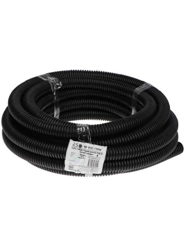 Гофротруба УРАЛ ПАК ПНД, 32 мм ,с протяжкой, 10 м, черная, ГФ-1100032-010