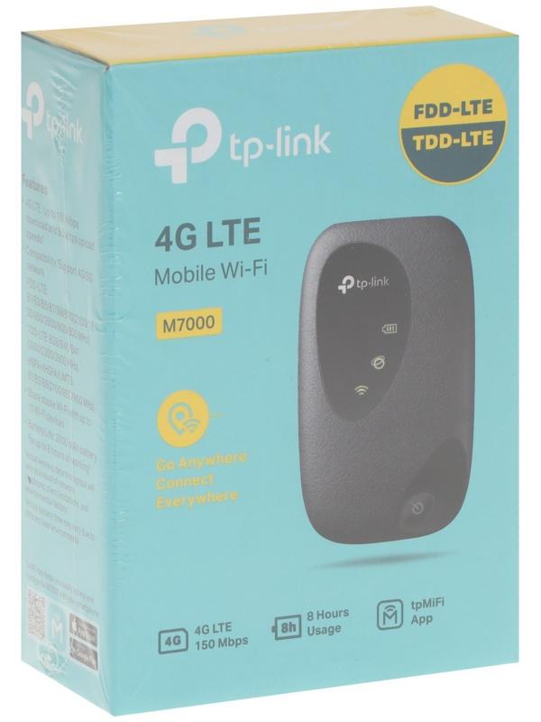 Wi-Fi роутер TP-Link M7000, мобильный, 300 Мбит/с, 150 Мбит/с, 4G, чёрный