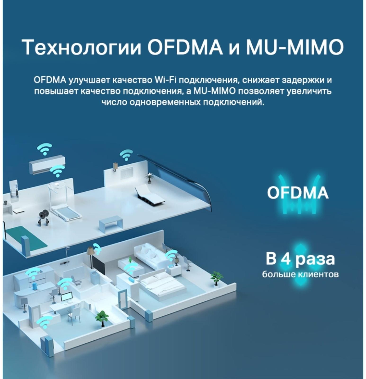 Wi-Fi роутер TP-Link Archer AX53, 2402 Мбит/с, 4 порта 1000 Мбит/с, чёрный