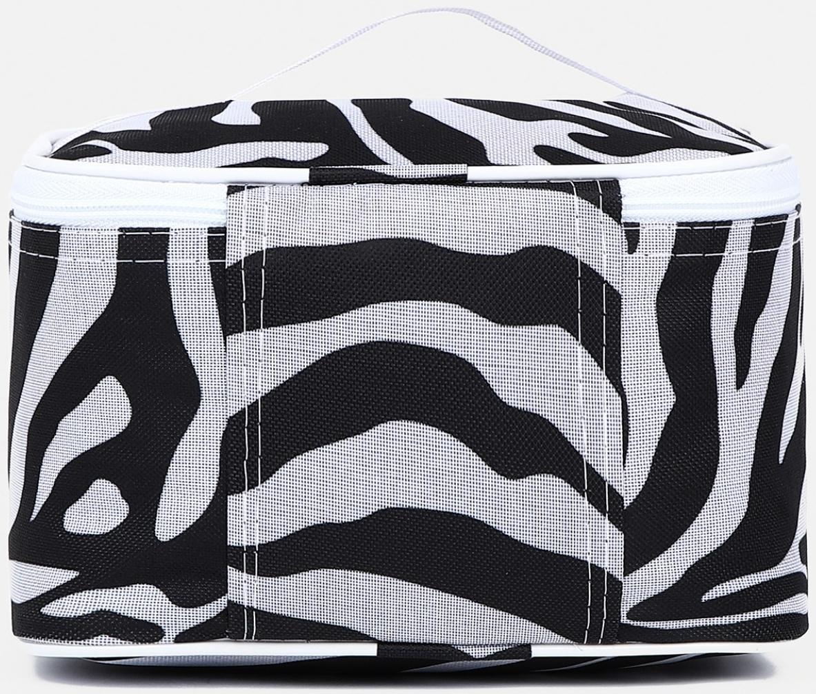 Косметичка на молнии, цвет чёрный/белый