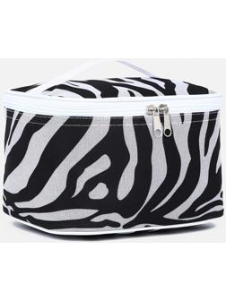 Косметичка на молнии, цвет чёрный/белый