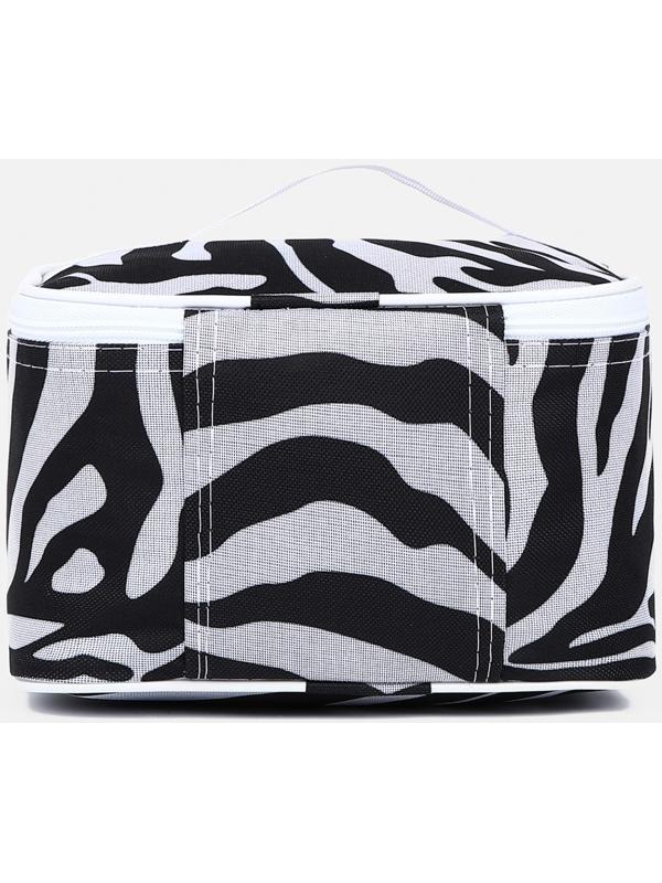 Косметичка на молнии, цвет чёрный/белый