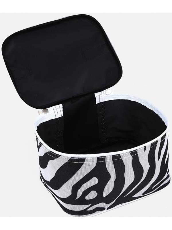 Косметичка на молнии, цвет чёрный/белый