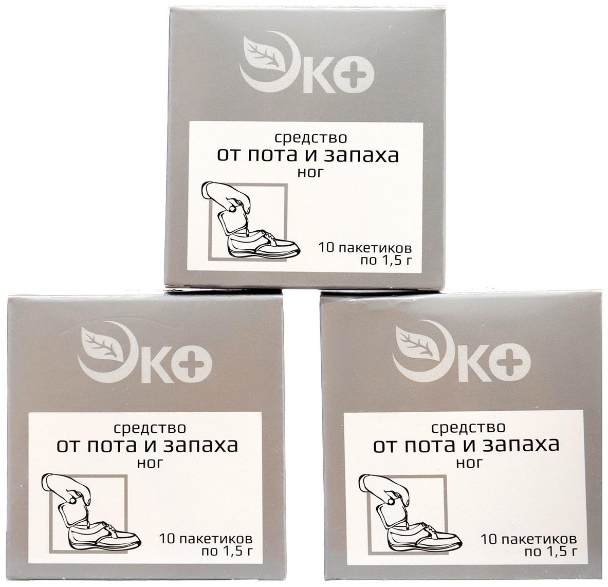 Средство от пота и запаха ног Экотекс, 3 шт по 10 пакетиков
