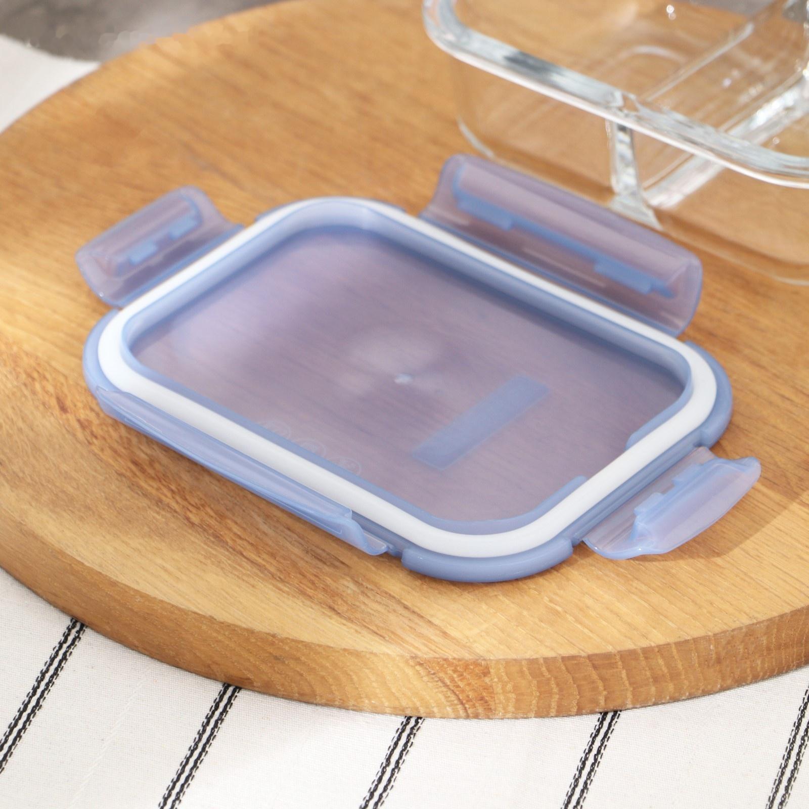 Контейнер стеклянный Lockie&Lock Food, с крышкой, 600 мл, цвет синий