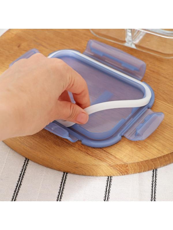 Контейнер стеклянный Lockie&Lock Food, с крышкой, 600 мл, цвет синий