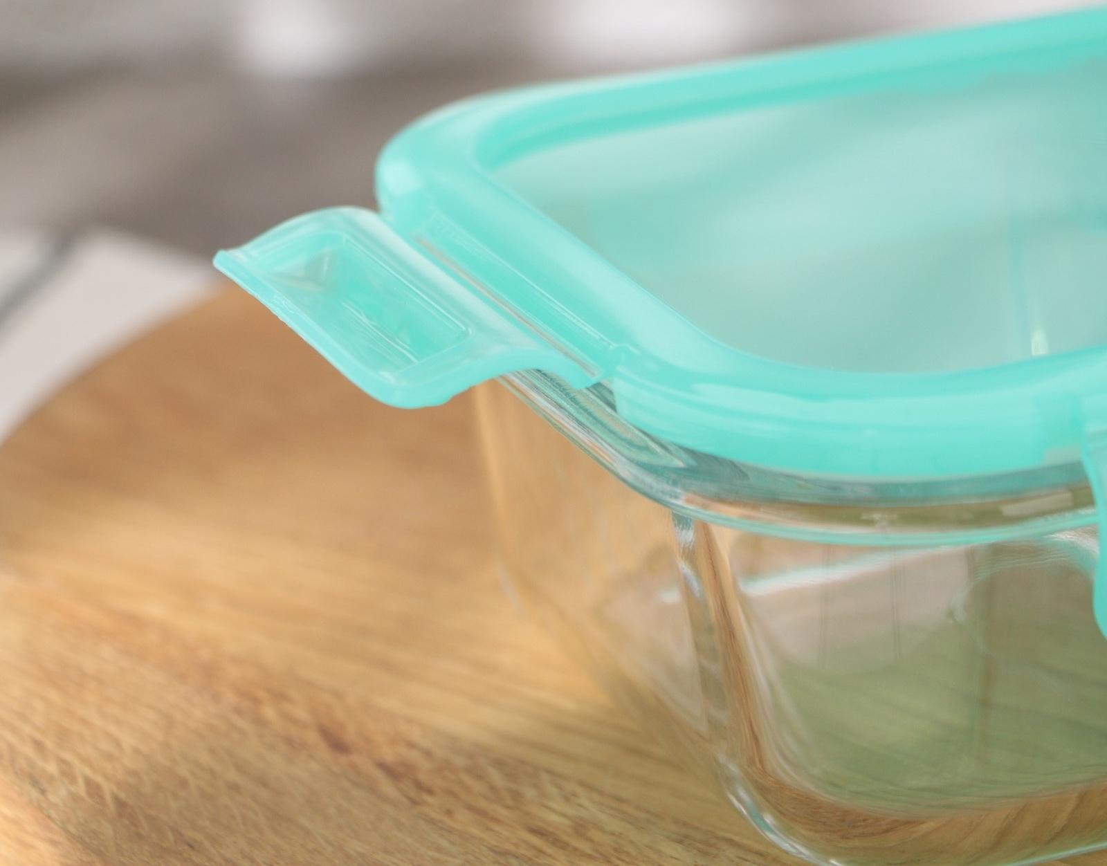 Контейнер стеклянный Lockie&Lock Food, с крышкой, 600 мл, цвет бирюзовый