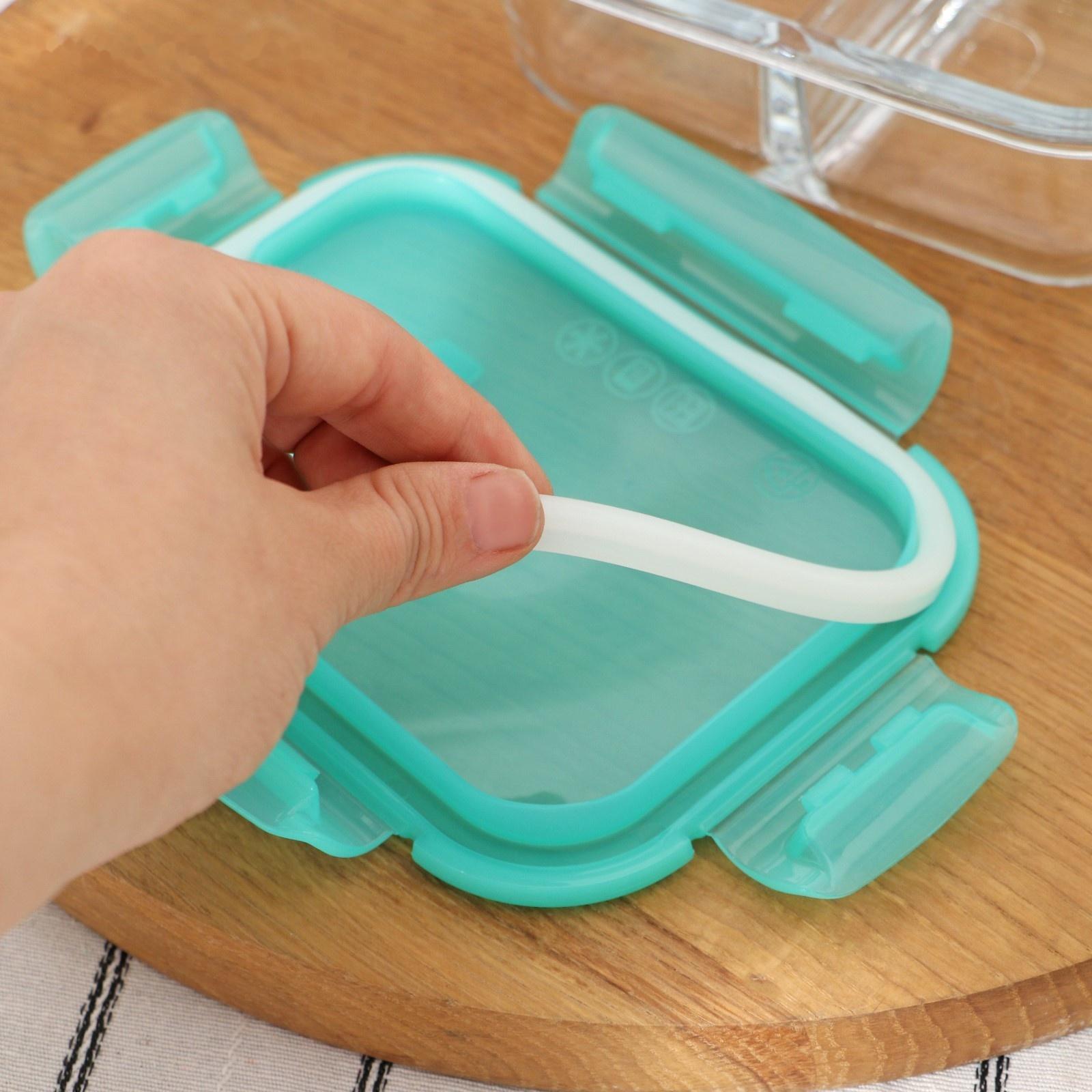 Контейнер стеклянный Lockie&Lock Food, с крышкой, 600 мл, цвет бирюзовый