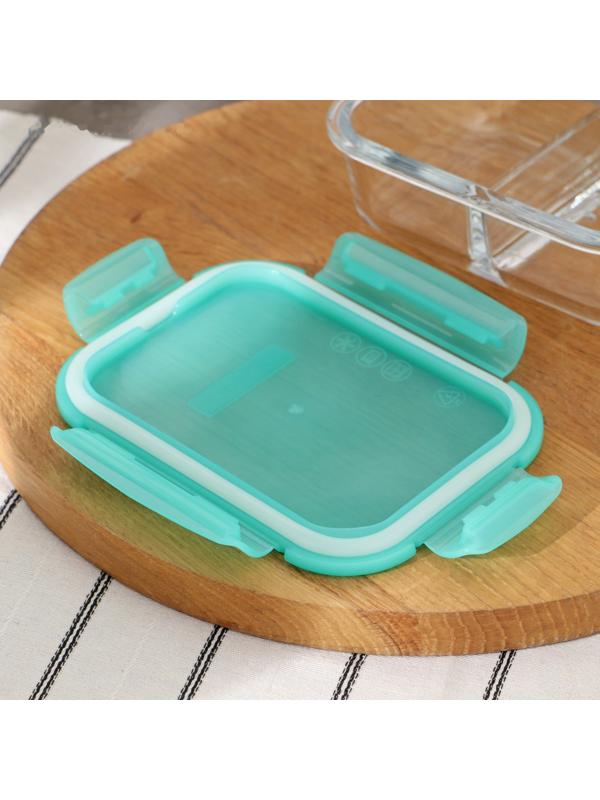 Контейнер стеклянный Lockie&Lock Food, с крышкой, 600 мл, цвет бирюзовый