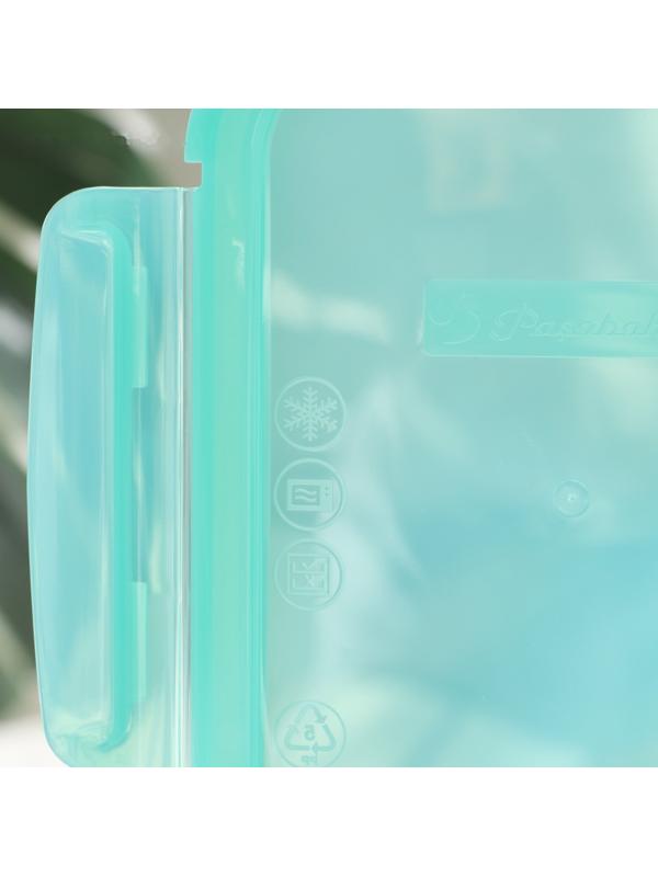 Контейнер стеклянный Lockie&Lock Food, с крышкой, 600 мл, цвет бирюзовый