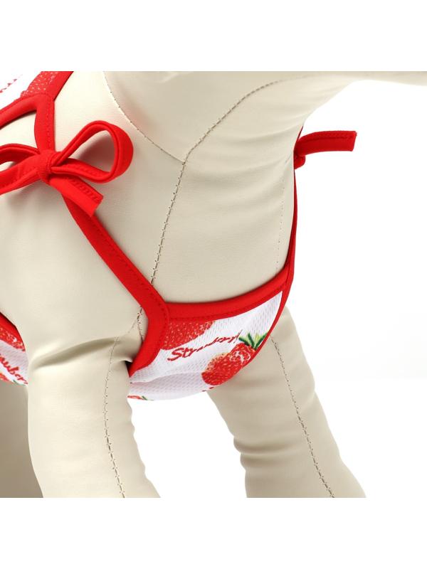 Платье для животных Клубничка», XS (ДС 20, ОГ 30 см), белое