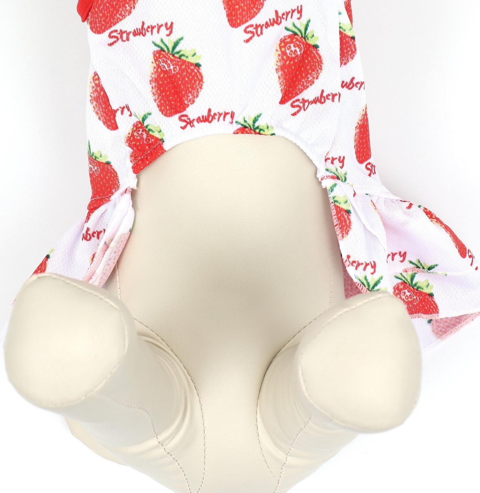 Платье для животных Клубничка», XL (ДС 40, ОГ 50 см), белое