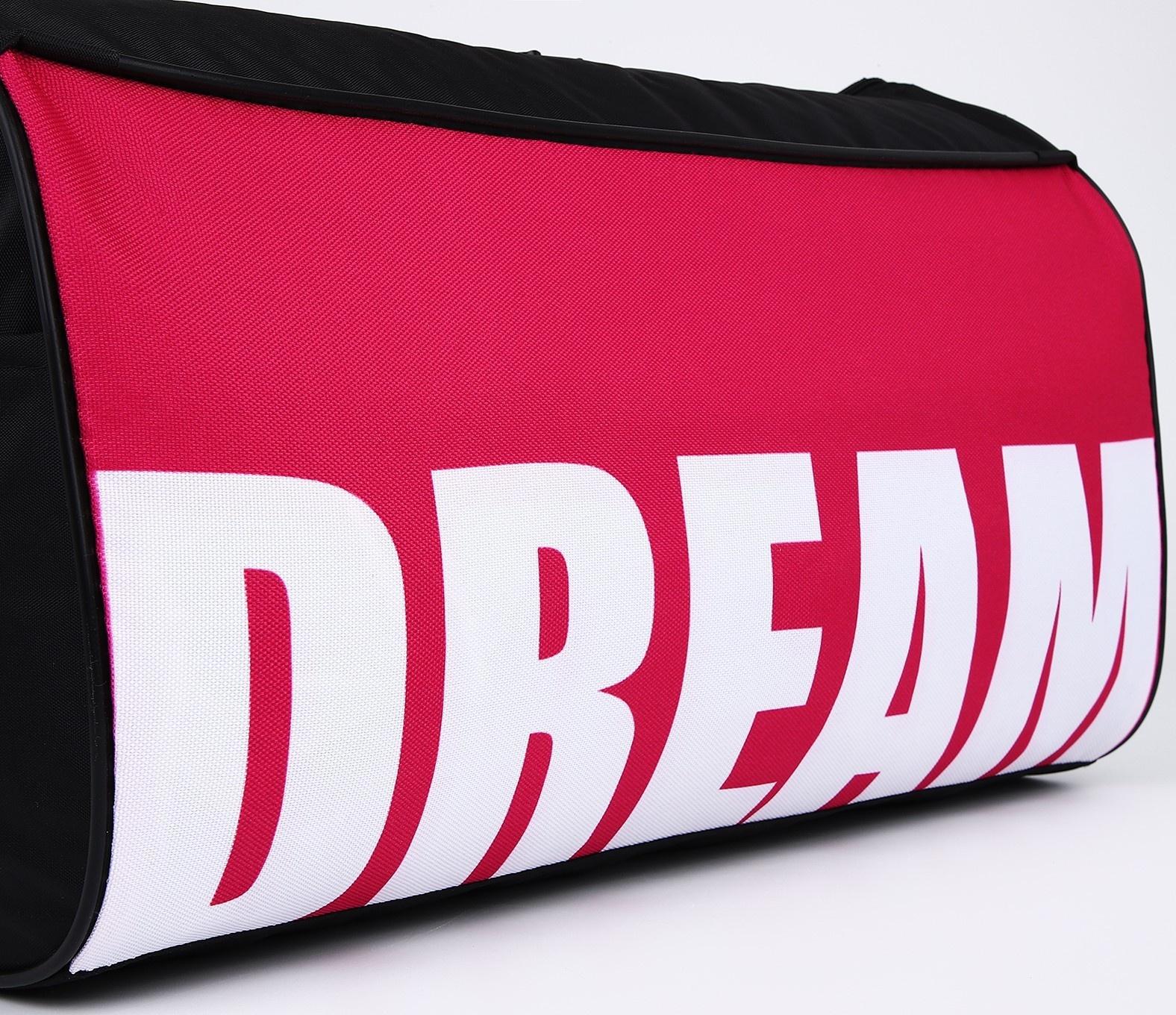 Сумка спортивная Dream, 40 см х 24 см х 21 см, цвет чёрный, розовый