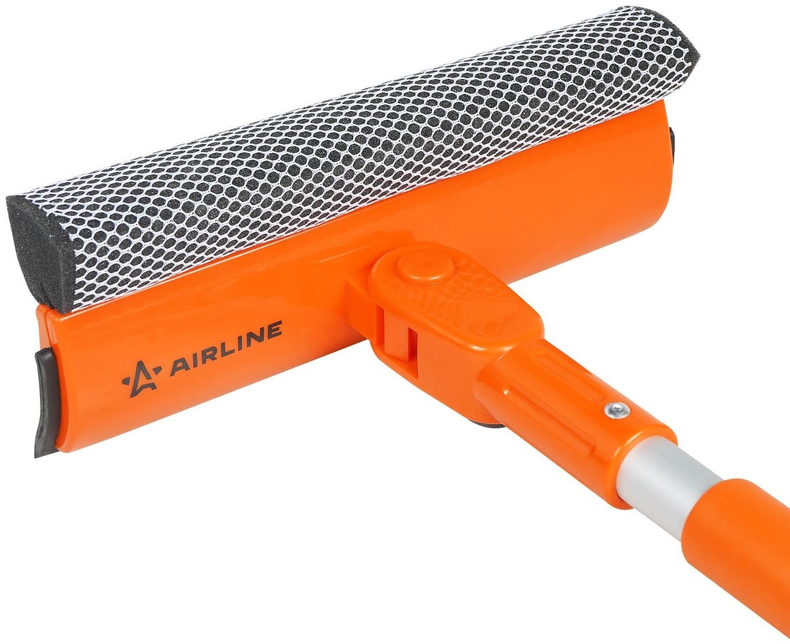 Щетка для мытья стекол Airline, с телескопической ручкой, поролоном и водосгоном, 75-125 см   982786