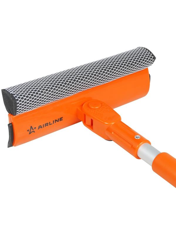 Щетка для мытья стекол Airline, с телескопической ручкой, поролоном и водосгоном, 75-125 см   982786