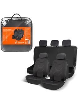 Чехлы для сидений универсальные Airline RS-7k+, влагозащитные, набор 8 предметов, черные