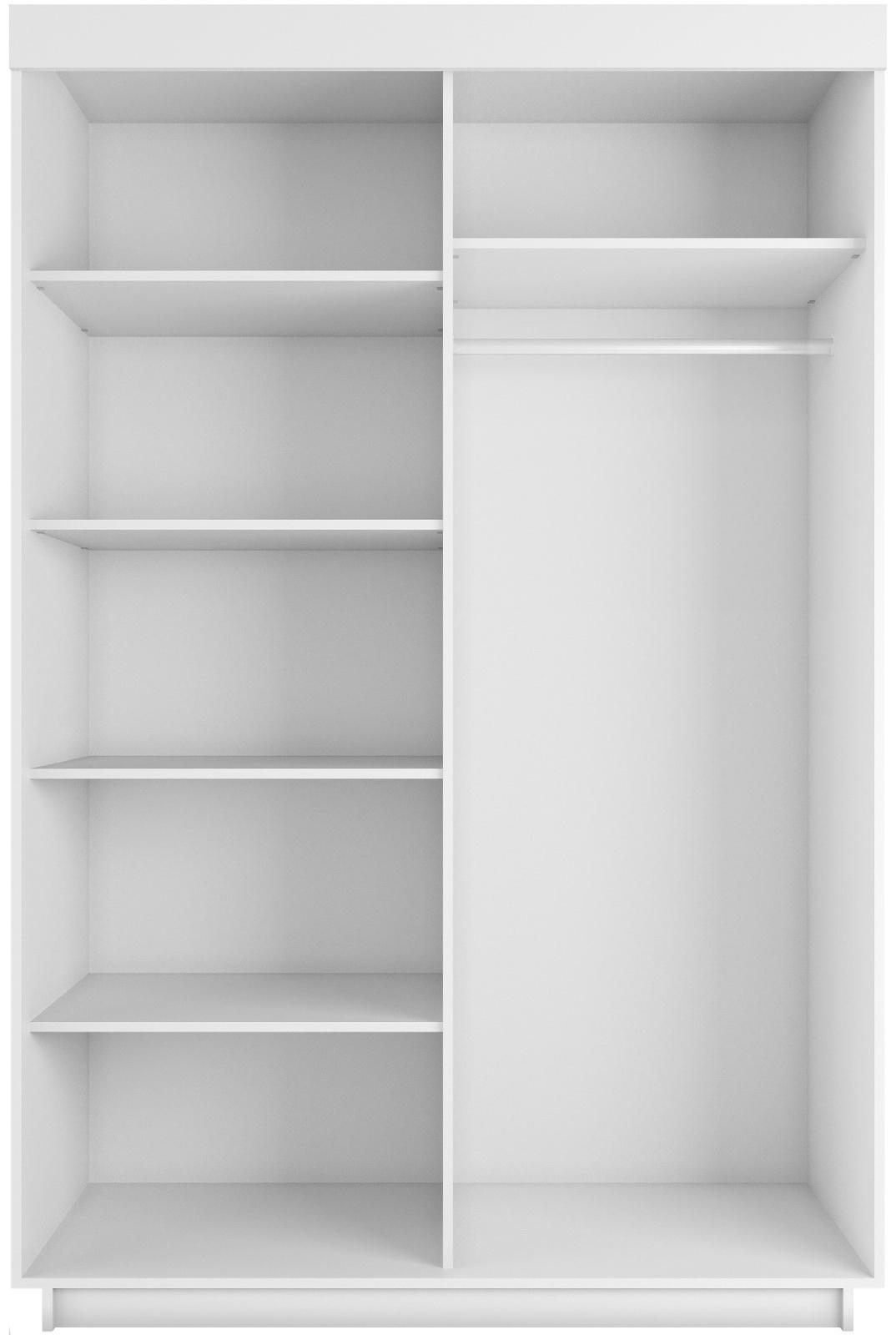 Шкаф-купе «Лайт», 1000×595×2120 мм, 2-х дверный, ЛДСП / зеркало, цвет белый снег