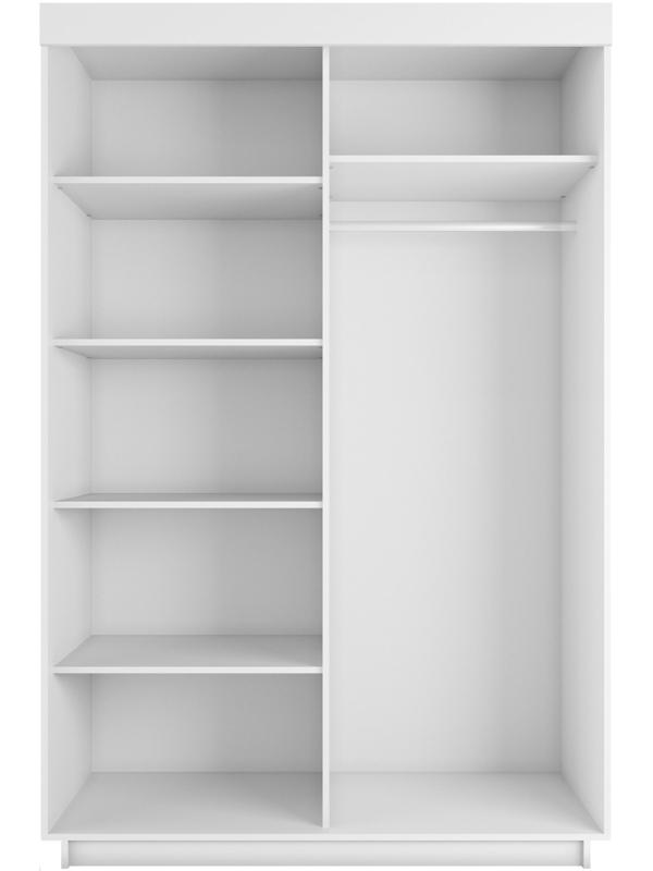 Шкаф-купе «Лайт», 1000×595×2120 мм, 2-х дверный, ЛДСП / зеркало, цвет белый снег