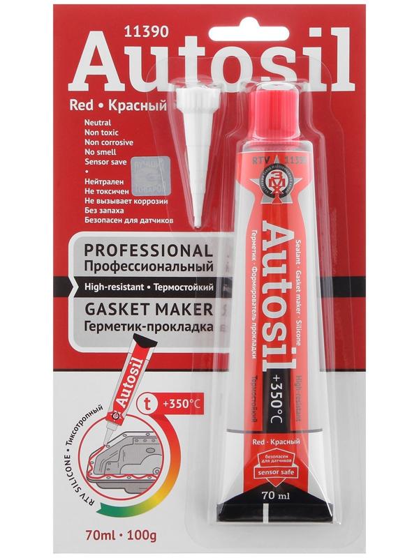 Автогерметик прокладок силиконовый, высокопрочный Автосил, красный, 100 г