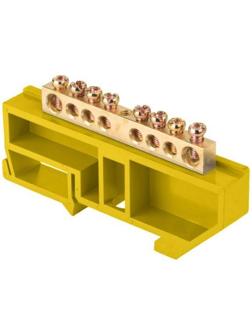 Шина нулевая EKF sn0-63-08-dz на DIN-рейку, жёлтый