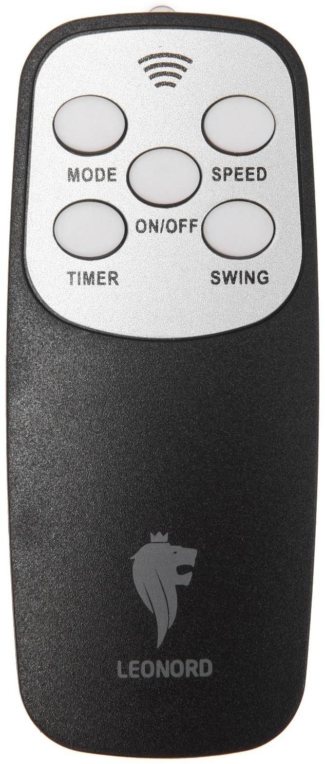 Вентилятор Leonord LE-1602, 40 Вт, 3 скорости, таймер, поворот 90°, пульт ДУ, чёрный