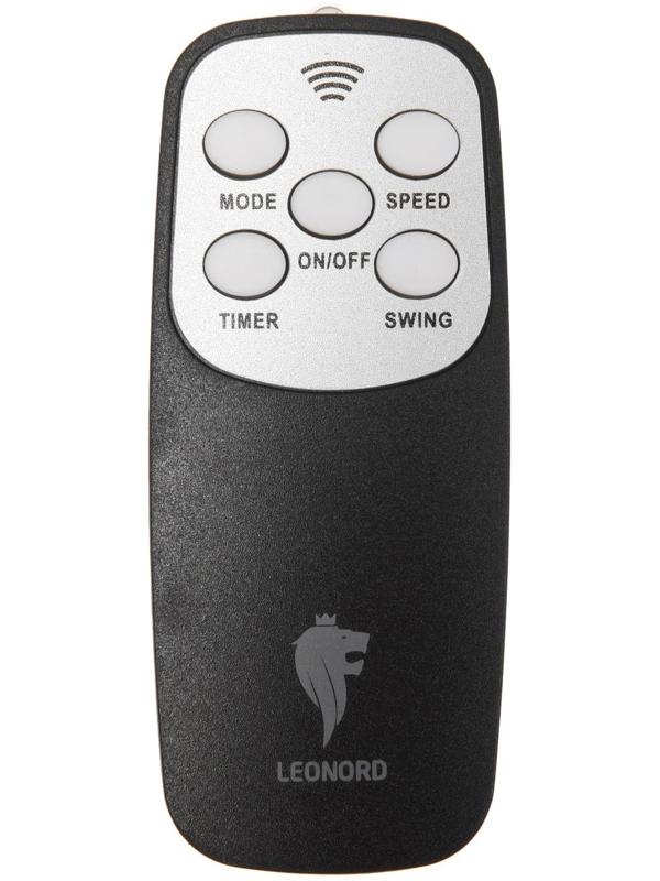 Вентилятор Leonord LE-1602, 40 Вт, 3 скорости, таймер, поворот 90°, пульт ДУ, чёрный