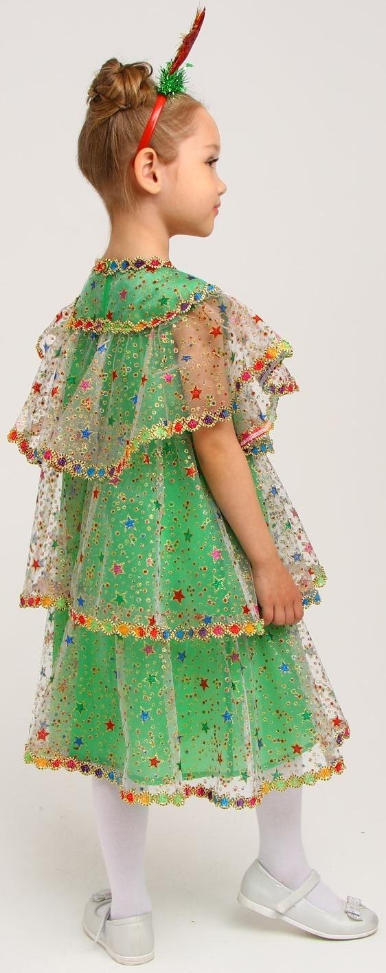 Карнавальный костюм «Ёлочка волшебная», органза, р. 28, рост 98-104 см