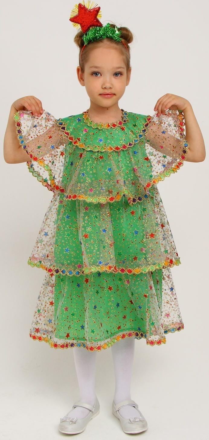 Карнавальный костюм «Ёлочка волшебная», органза, р. 28, рост 98-104 см