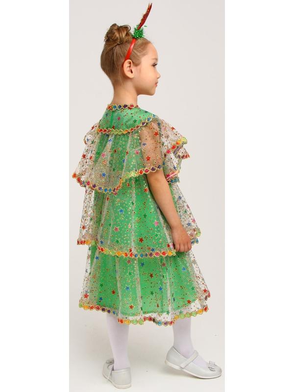 Карнавальный костюм «Ёлочка волшебная», органза, р. 28, рост 98-104 см