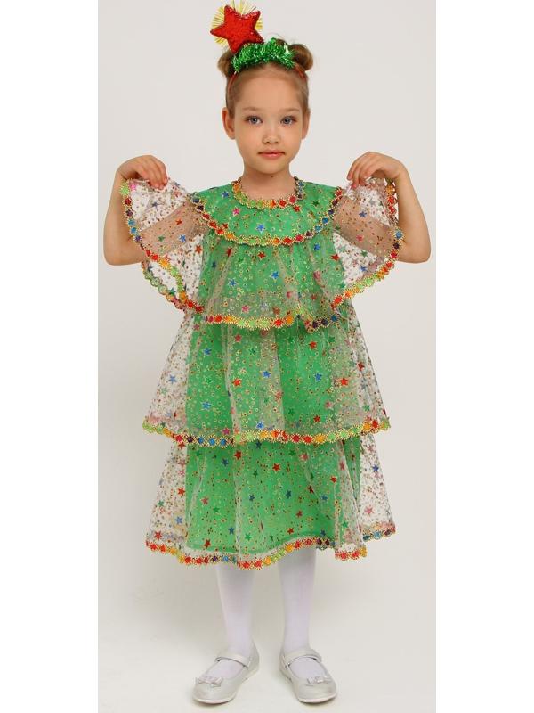 Карнавальный костюм «Ёлочка волшебная», органза, р. 28, рост 98-104 см