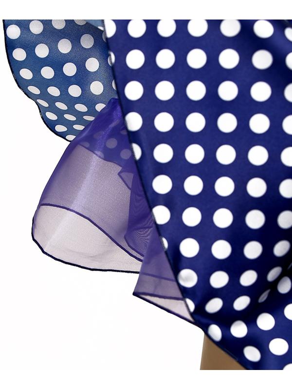 Карнавальный костюм «Стиляги 5», платье синее в белый горох, повязка, р. 30, рост 110-116 см