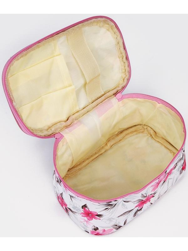 Косметичка на молнии, цвет белый/розовый