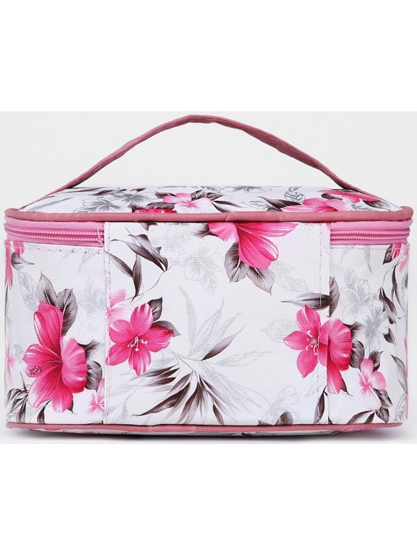 Косметичка на молнии, цвет белый/розовый