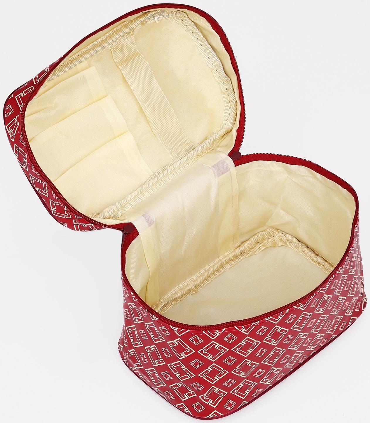 Косметичка на молнии, цвет бордовый